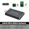 Cablecc Mini PCI-E mSATA to USB3.0 External SSD PCBA Converter Adapter Card with Enclosure