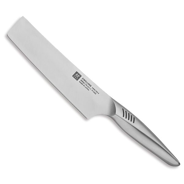 Zwilling J.A. Henckels Twin Fin 30925-171 Twin Fin 2, Nakiri Knife, 6.7 in (170 mm), Made in Japan, All Stainless Steel, Dishwasher Safe, Made in Seki, Gifu Prefecture