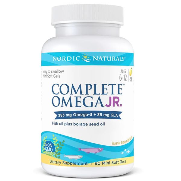 Nordic Naturals, Complete Omega-3 JR, 283mg Omega-3, for Children, Lemon Flavour, with EPA and DHA, 90 Softgels, Lab-Tested, Soy Free, Gluten Free, Non-GMO