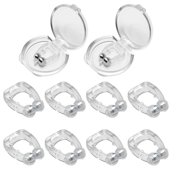 10 Pcs Anti Snoring Devices, Nasenklammer Schnarchen Snoring Aids Nasenclip Schnarchen for Man Against Snoring