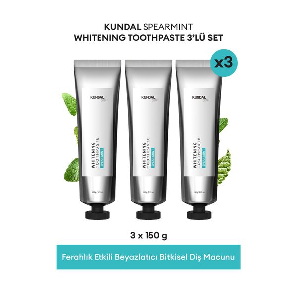 Ferahlık Etkili Beyazlatıcı Bitkisel Diş Macunu KUNDAL Whitening Toothpaste Set 150g (3 ADET)