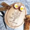 Fingerprint Designs Happy Easter Daffodils Personalised Gift Toast Egg Breakfast Serving Board