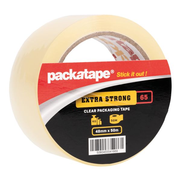 Packatape Single Roll Extra Strong Clear Packaging Tape 48mm x 50m Ideal for Parcel, Packing, Packaging, Storage Cardboard Boxes