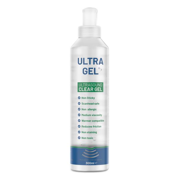 Electro Spyres Ultrasound Gel Clear | 300ml Bottle | Non-Allergic | Non-Staining | Reduces Friction | Viscous | Scan-Head Safe