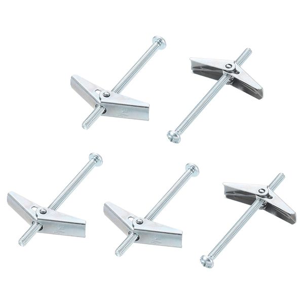 sourcing map 3/16 x 3 Male Thread Spring Loaded Hollow Wall Round Head Toggle Bolt 30pcs