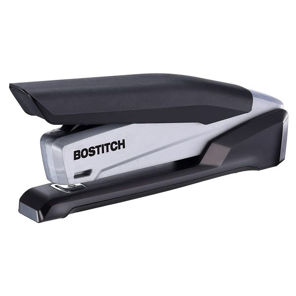 Bostitch inPOWER+28 Executive Stapler - 3 in 1 Stapler - One Finger, No Effort, Spring Powered Stapler, Black/Silver (1110)