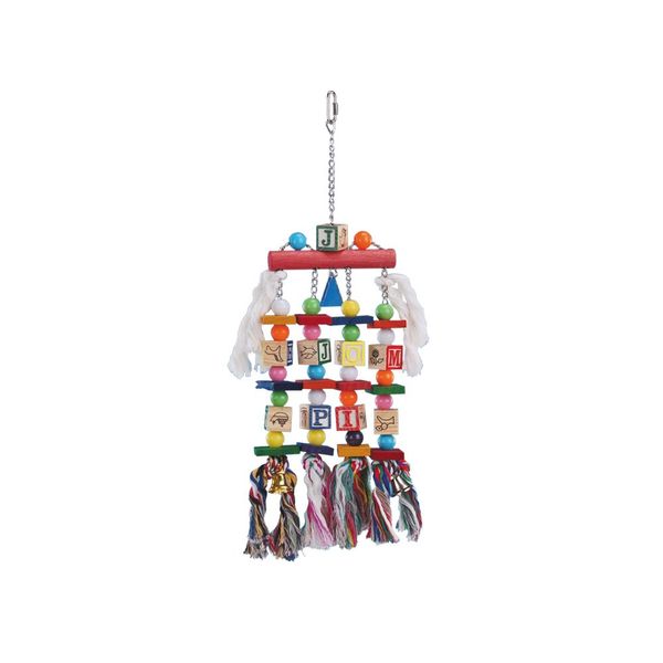 Nobby Wooden Toy for Parrot, Toy on Right, 50 x 15 cm, Multi-Coloured