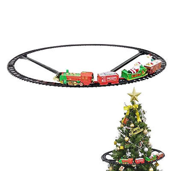 Luxury Electric Christmas Train Tracks Set Lights Sound Kids Toy Gift Tree Decor