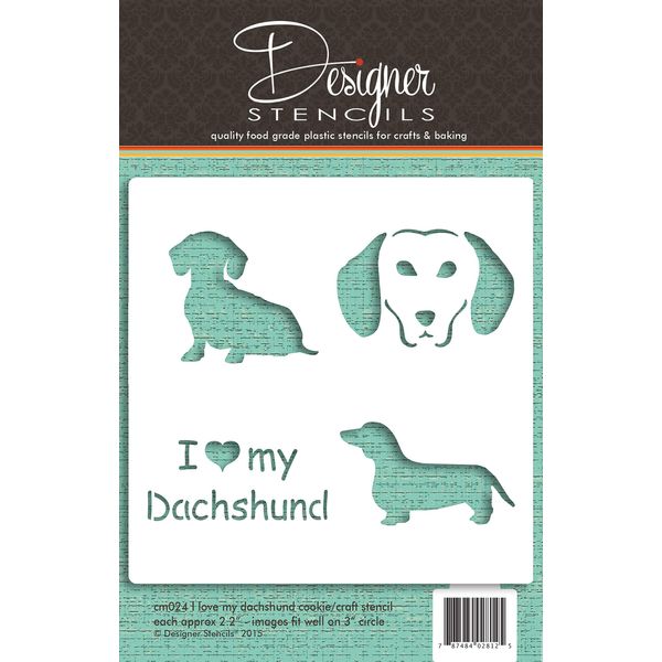 I Love My Dachshund Cookie and Craft Stencil by Designer Stencils