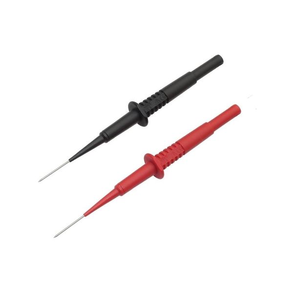 Aofan 1 Pair Red/Black Multimeter Universal Probe Test Pin 1mm, 4mm Socket for Banana Plug, Piercing Needles,Plug Socket Insulated,Quality Material,600V/1A