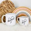 Noble & Page Mama & Mini Mug Set – 11oz Ceramic Mama Mug & 6oz Polymer Mini Mug - Black Script