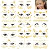 Rosymormor 14 Sheets Face Temporary Tattoos, Face Stickers Gold Metallic Temporary Transfer Glitter Fake Tattoos, Freckle Stickers for Women Girls Festival Halloween Makeup Dancer Costume Parties