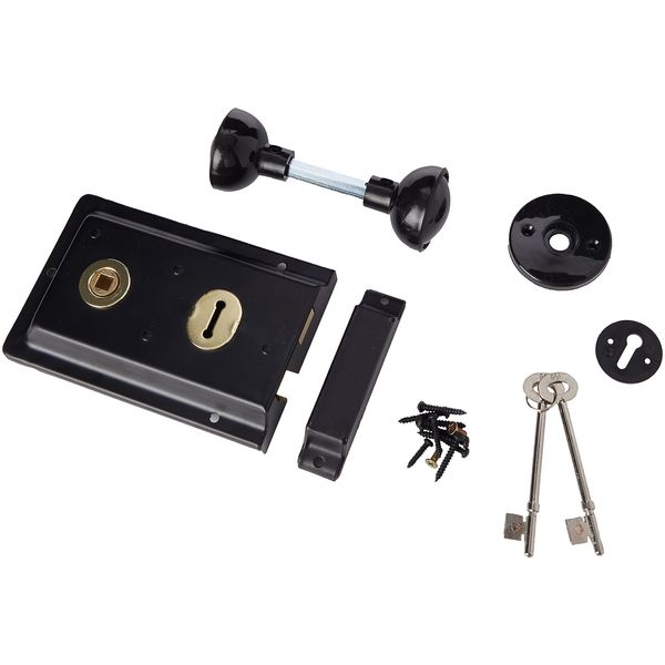 ERA Rim 6 x 4-inch Sashlock with Handles - Black