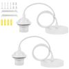 AUAUY 2 Pack White Pendant Light Fitting, E27 Lamp Holder for Ceiling Pendant Light with 90CM Adjustable Cable, Flex Cable Ceiling Rose, Modern Ceiling Fitting Set for Kitchen Dining Room Ceiling