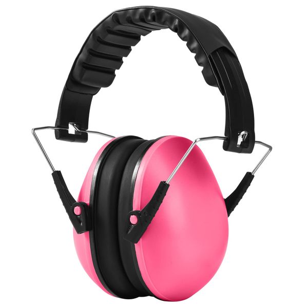 Ckbuity Kids Ear Defenders Children, Ear Defenders for Baby Kids Autism 6-12 Months, Noise Cancelling Headphones Protectors, NRR 21dB Ear Protection Earmuffs for Children, Toddlers and Baby (Pink)