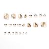 SINLOV 24pcs Nude Square Fake Toenails Glossy Golden stripe Press on Glitter False Toe Nails French Short Full Cover False Toenails Artificial Foot Nails for Women and Girls
