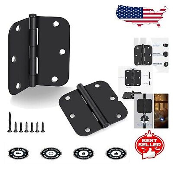 Seamless Operation 3.5 Inch Matte Black Door Hinges, 30 Count for Easy Install