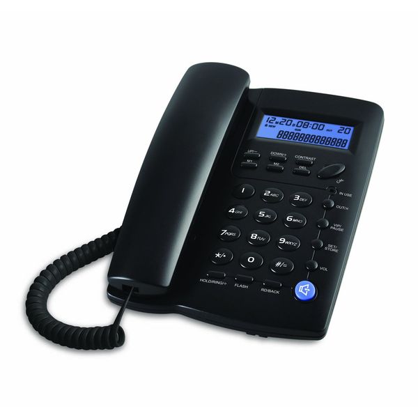 Ornin Y043 Corded Landline Telephone for Home, Caller ID/Call Waiting, Easy-to-Use, Speaker, Display, Desk Phone Only (Black)