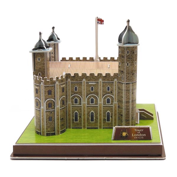 Runsong Creative 3D Puzzle Paper Model Tower of London DIY Fun & Educational Toys World Great Architecture Series, 36 Pcs