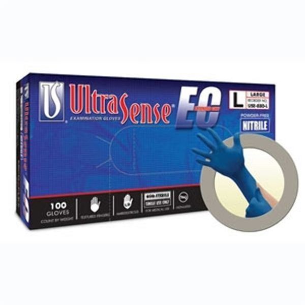 UltraSense EC Nitrile Gloves: Non-Sterile, Powder-Free, Textured, Beaded