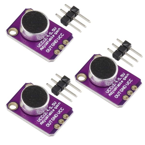 KKHMF 3pcs MAX4466 Adjustable Gain Breakout Board Electret Microphone Amplifier Module Microphone Arduino Compatible for Raspberry Pi