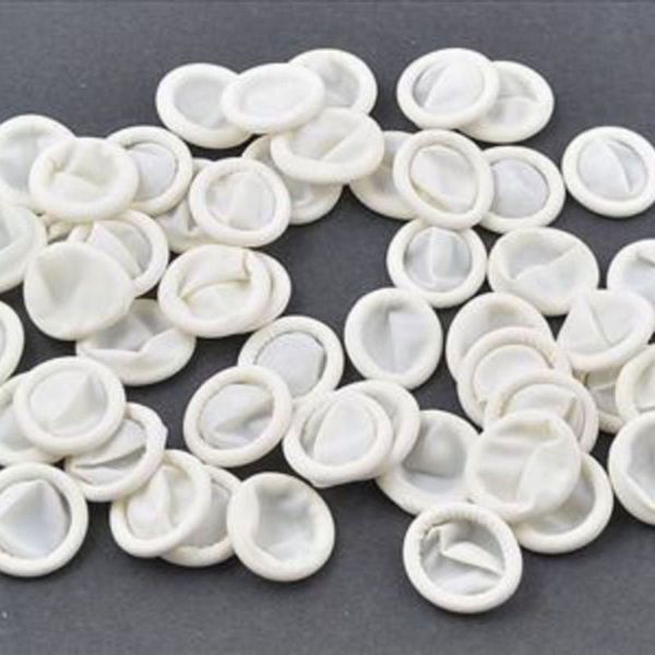 100pcs Rubber Disposable Latex Finger Cots Anti Static Finger Stall 2inch OB