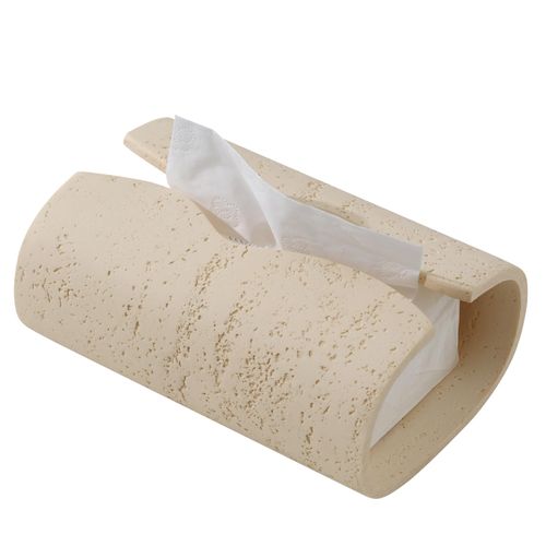 Haocoott Tissue Box Cover Rectangle, Resin Facial Tissue Holder Covers Toilet Paper Holder, Tissue Holders Decorative Paper Dispenser Home Decor for Bathroom Kitchen Bedroom Living Room Office Yellow