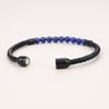 COAI Men's Genuine Leather Bracelet with Natural Stone Beads, Stone, Lapis Lazuli