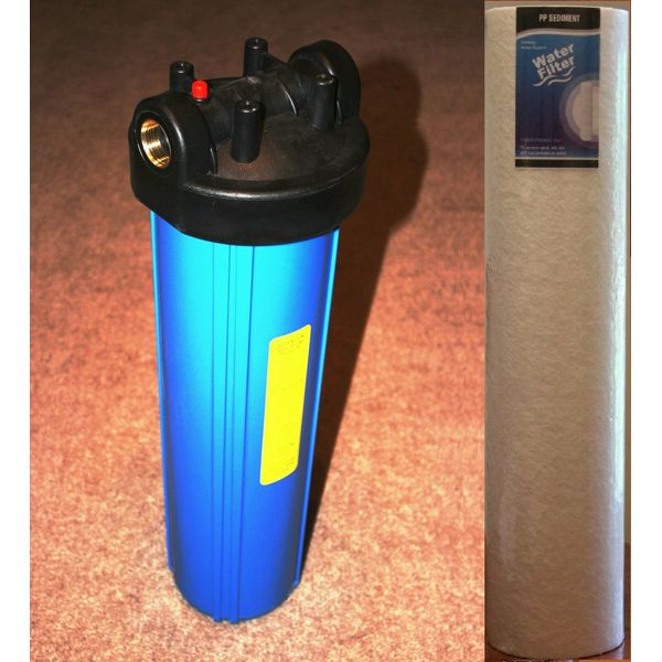 Big Blue 20" Whole House Water Filter System (3/4"Port) + Filter