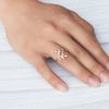Philip Jones Rose Gold Plated Adjustable Leaf Ring Created with Zircondia® Crystals