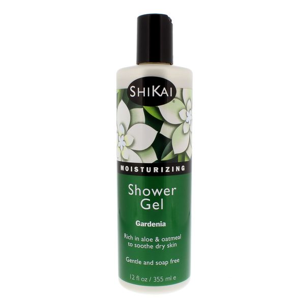 ShiKai Daily Moisturizing Shower Gel (Gardenia, 12 oz) | Gentle Formula | With Aloe Vera & Oatmeal for Soft, Healthy Skin | Dry Skin Relief