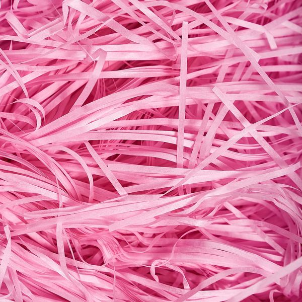 500g Pink Shredded Tissue Paper for Gift Boxes, Dust-free Pink Shredded Paper for Hampers, Soft to the Touch, Ideal Hamper Filling & Packaging Filler