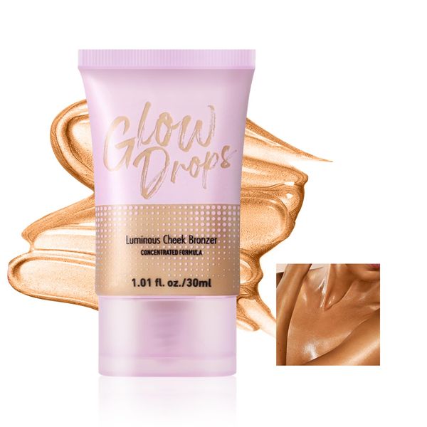 AFGHOUZ Liquid Luminous Bronzer foundation, Shimmer Glow Liquid Bronzing Drops, Face and Body Illuminator Moisturizing Makeup, for Natural Sun-Kissed Skin