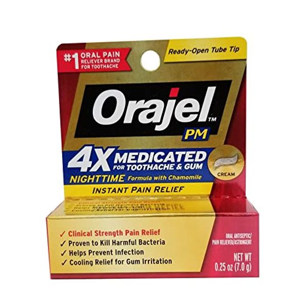 Orajel Maximum Strength Nighttime Toothache Pain Relief Cream - 0.25 Oz