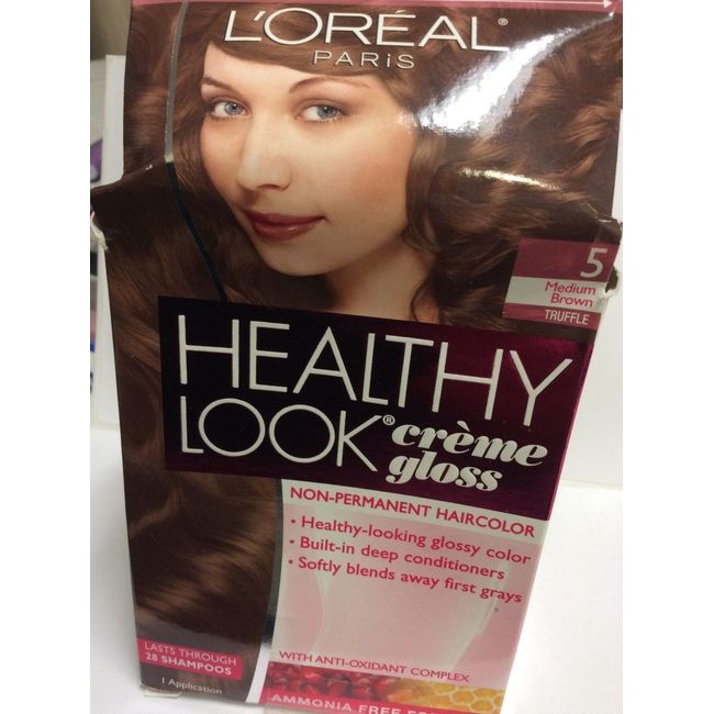 10 X imperfect box L'Oreal Healthy Look Gloss Hair Color Medium Brown/Truffle #5