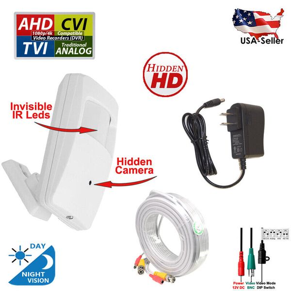 Covert Hidden Security Camera with Night Vision Kit with 50 ft Cable and Adapter