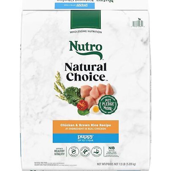 Nutro Natural Choice Puppy Dry Dog Food, Chicken and Brown Rice Recipe, 13...