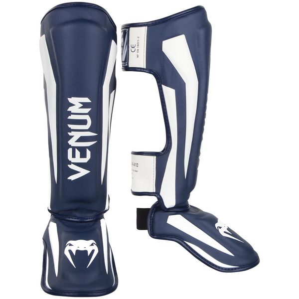 VENUM Elite Stand Up Shin Guard - Elite (Navy Blue/White) (L)