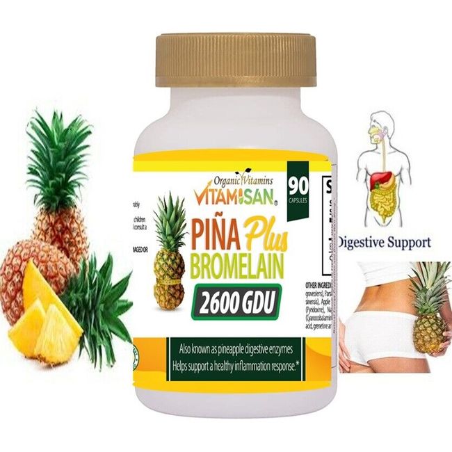 Ultra Strength Bromelain Pineapple Enzyme Bottle 2600g  90 Capsules Pills NoGMO