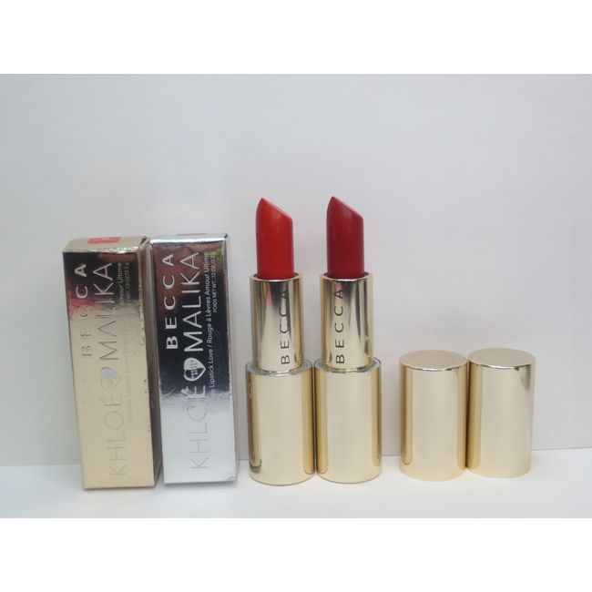 BECCA KHLOE MALIKA ULTIMATE LIPSTICK LOVE C BRAVE & W HOT TAMALE 0.12 OZ NWB