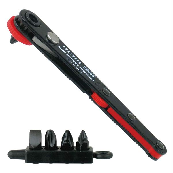 ENGINEER dr-55 Ratchet Screwdriver, Red/Black