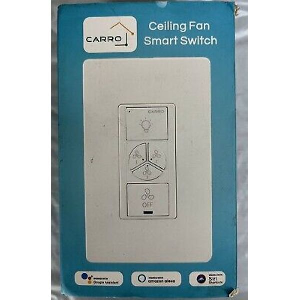 CARRO  Pioneer Smart Wi-Fi Ceiling Fan Wall Switch (1-Gang), Works with Alexa,