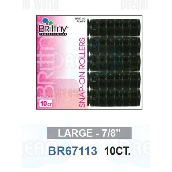 Brittny Professional Snap-On Hair rollers Large 7/8" 10Ct BR67113