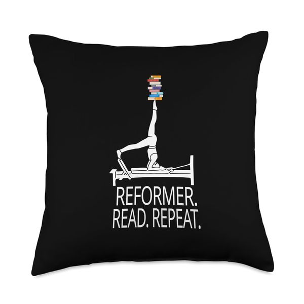 Pilates books Reformer Read Repeat Throw Pillow