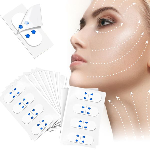 POWWA Face Lift Tape Lifting Tape Facelift Tape Face Lift Tape, 60Pcs Face Tape Lifting Invisible, Face Lift Double chin Stickers Face Uplift and Bands Makeup Tool for Lifting Saggy Skin and Wrinkles