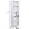 2pcs 5-Tier Bookshelf Storage Wall Shelf Organizer White Bookcase Shelving Unit