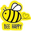 Bee Happy Vinyl Sticker