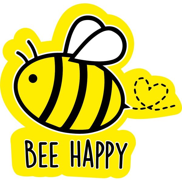 Bee Happy Vinyl Sticker