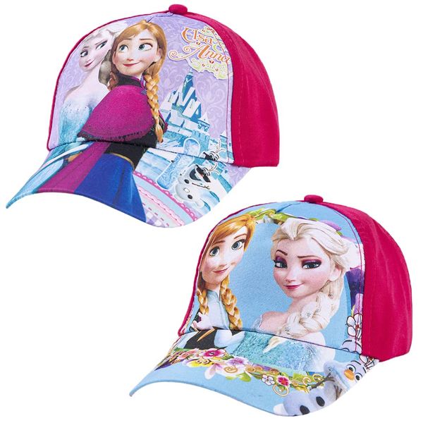 MEZHEN Baseballmütze Kinder Baseball Cap für Elsa Geburtstagsparty Baseballkappen Sommer Baseball Kappe Prinzessin Baseball Kappen Cosplay Hut Accessoires Schirmmütze 2 Stück