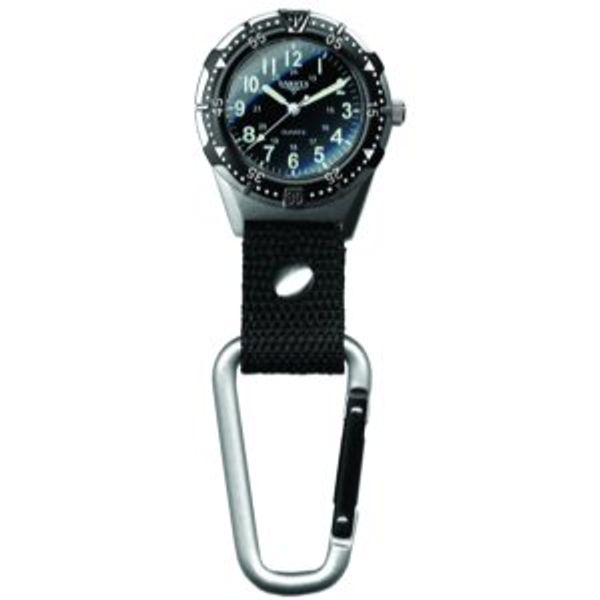 Dakota Watch Company Men's Aluminum Backpacker Clip Watch, Black (28446)